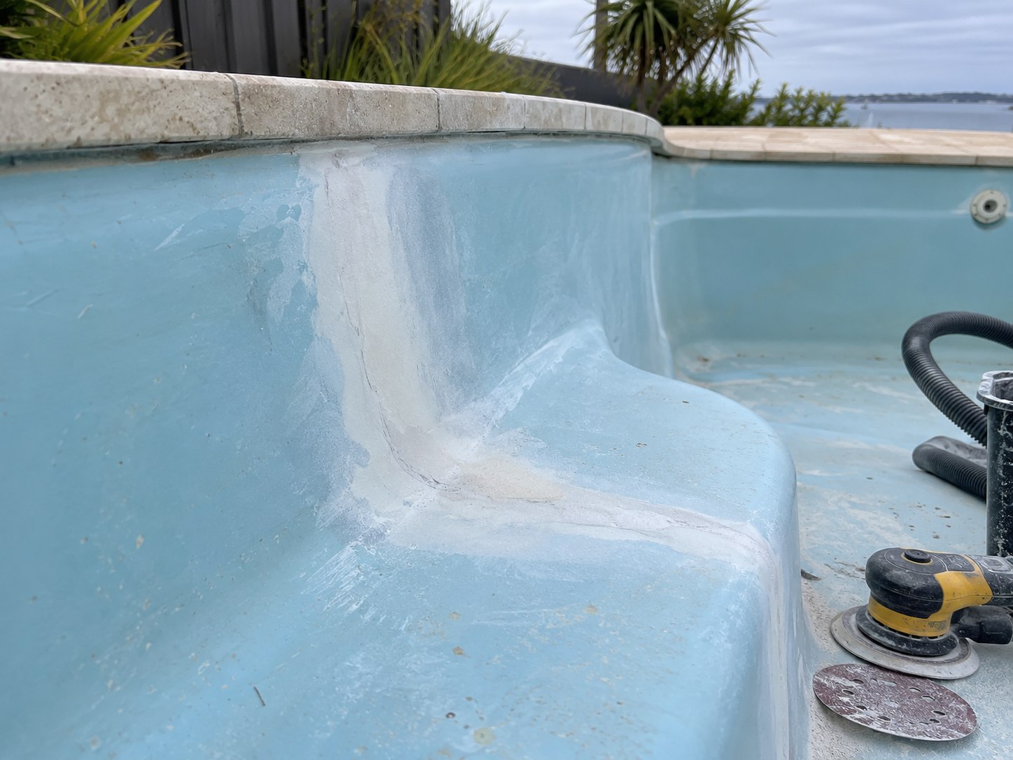 Illustrative fibreglass swimming pool repair near Bertram