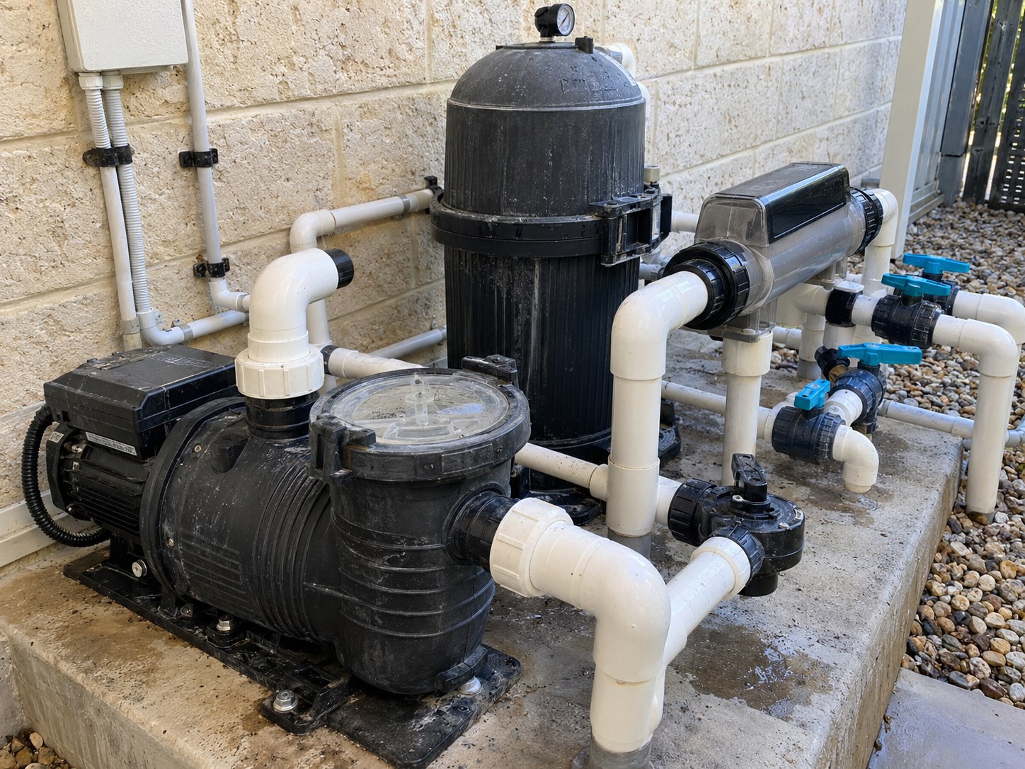 Illustrative swimming pool equipment repair in Rockingham